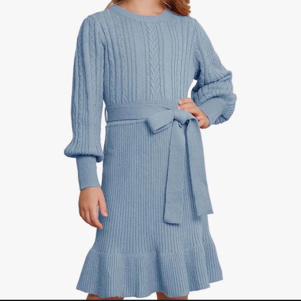Blue Knit Kids Dress